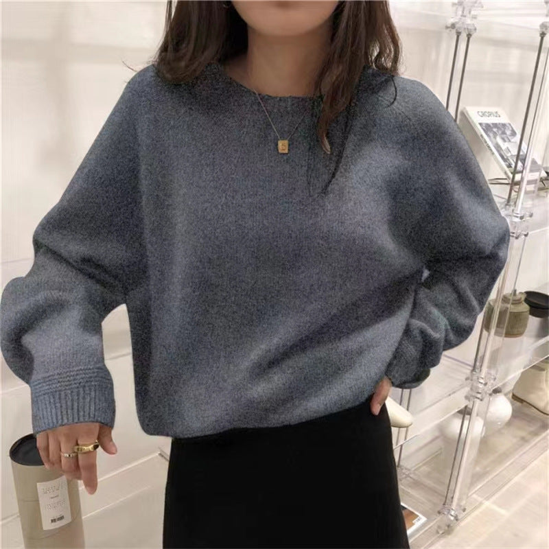 Korean-style Casual Solid-color Figure-flattering Sweater