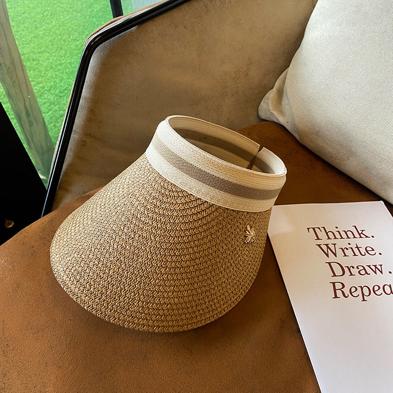 Women's Straw Empty Top Peaked Hat