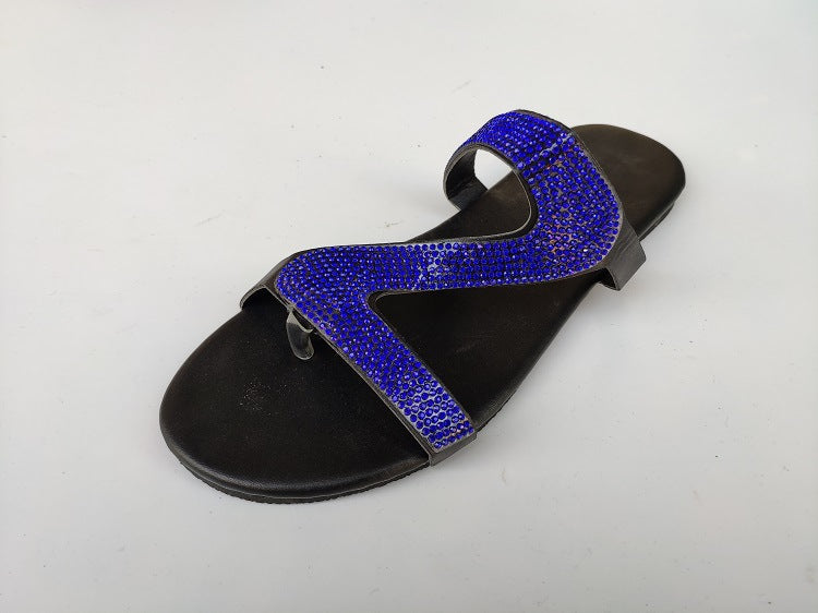 Women's Casual Cross-border Plus Size Foreign Trade Rhinestone Slippers