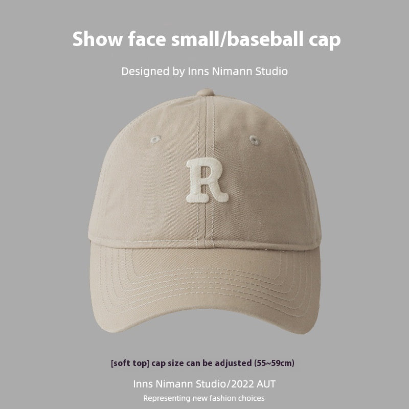 Soft Top All-matching Hat R Letter Baseball Cap For Women