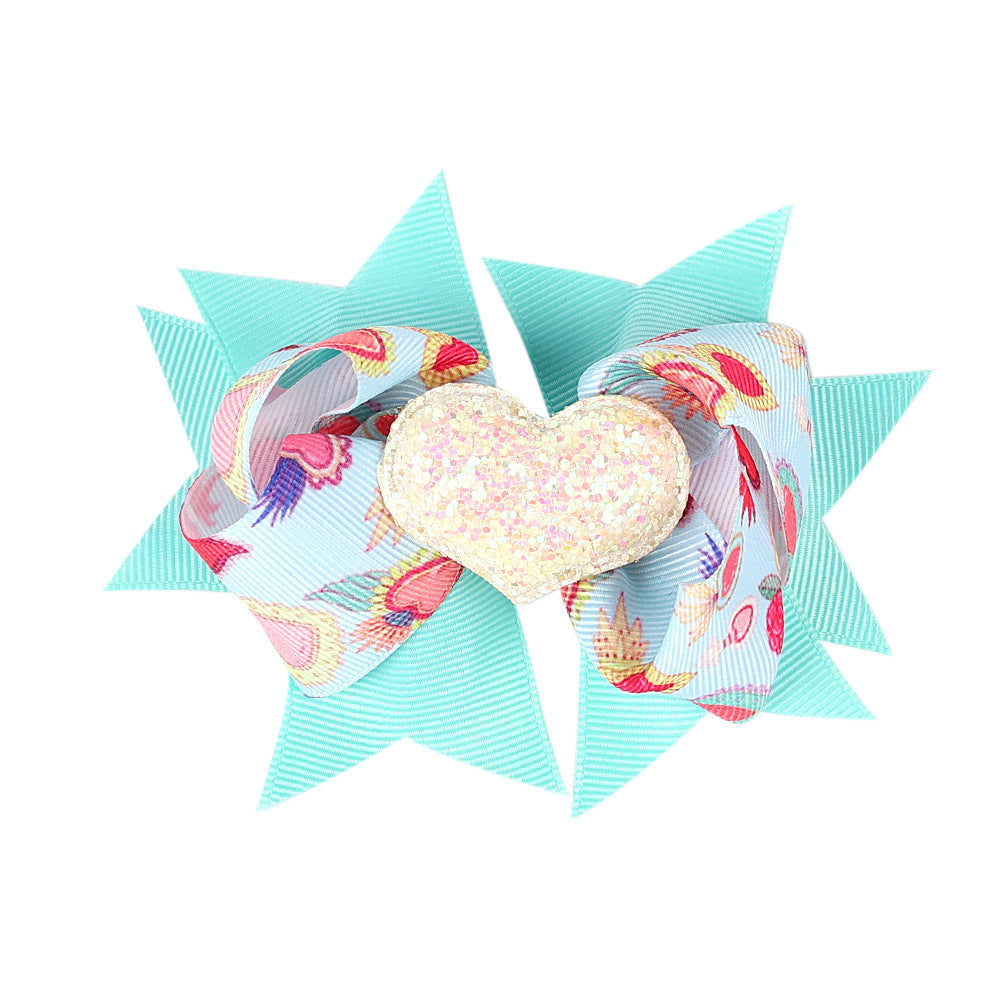 Children's Bow Hairpin Multi-layer Love Edge Clip