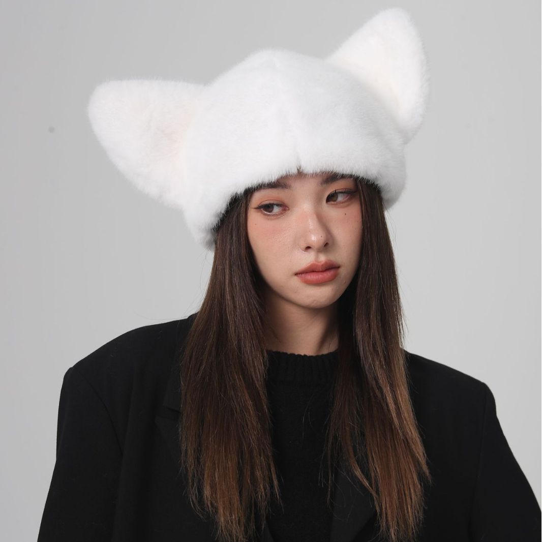Plush Velvet Padded All-matching Knitted Wool Hat