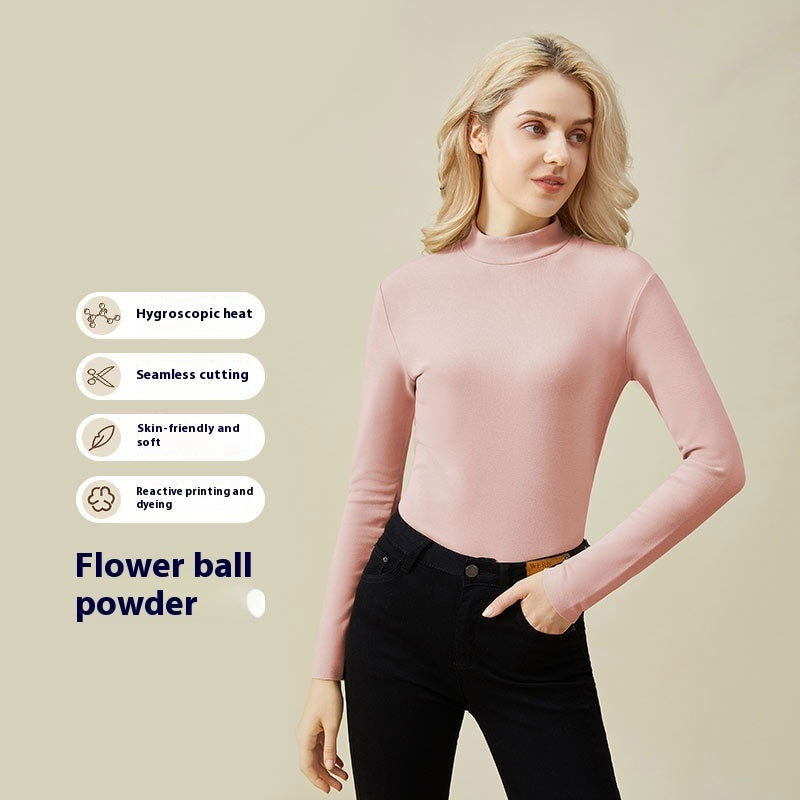 Hyaluronic Acid Half Collar Top Heating Inner Long-sleeved Shirt
