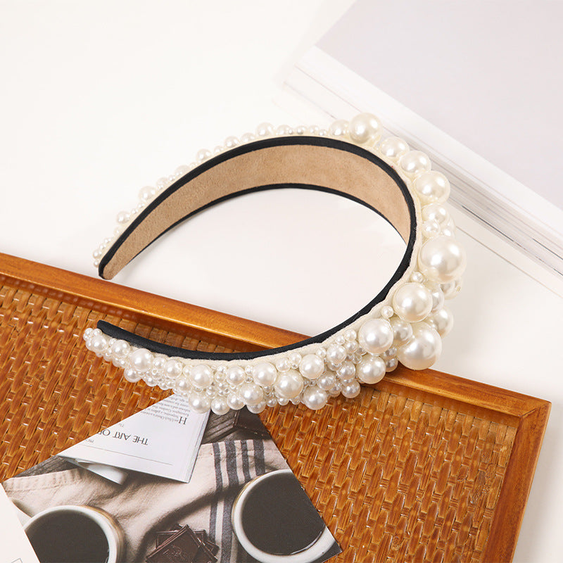 Large Pearl Headband All-match Temperament Pressure Hair Headdress Women