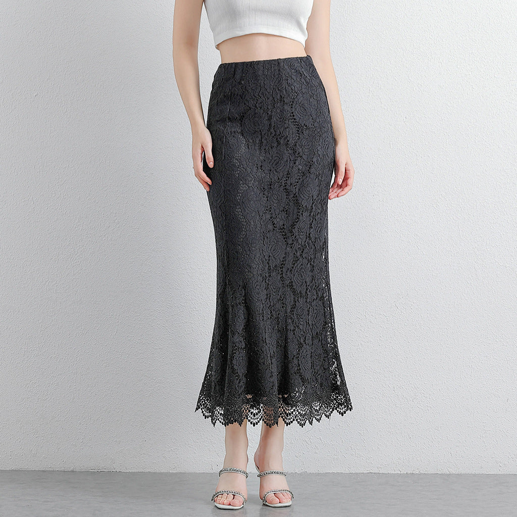 Hollow-out Rhinestone High-waist Figure-flattering Long Dress