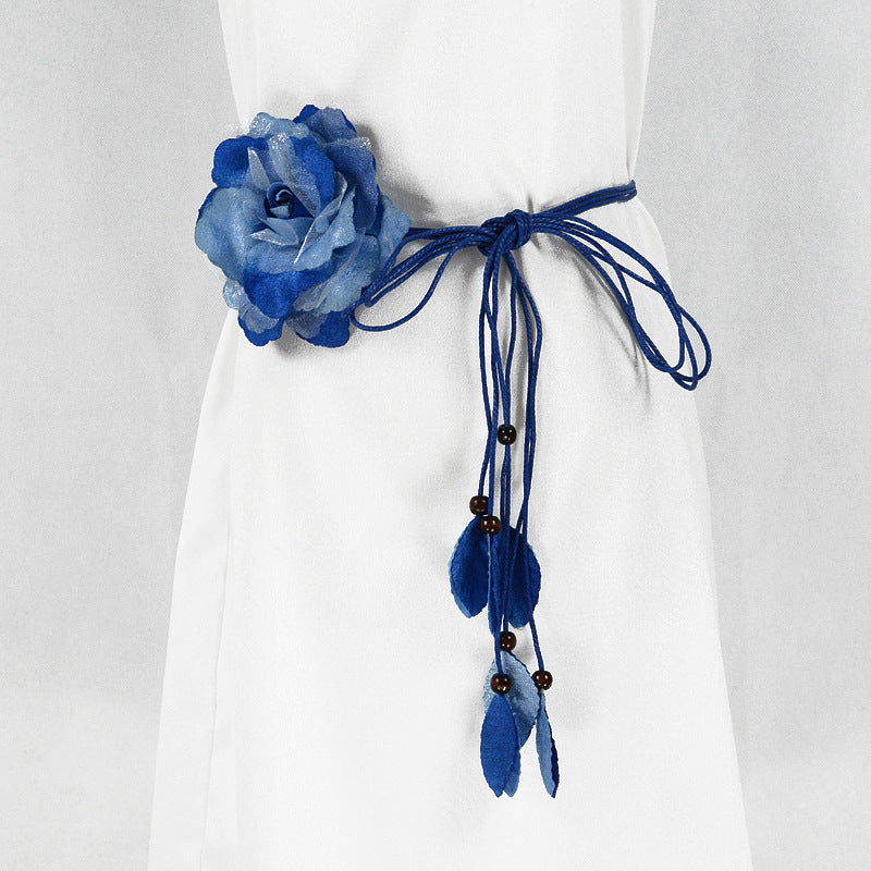Casual All-match Chiffon Large Flower Women's Thin Belt