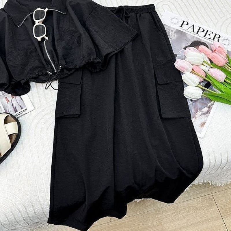 Womens Mid-Length Casual Fashion Two-Piece Set