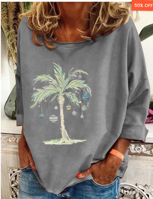 Dame tynd langærmet T-shirt med løs pasform