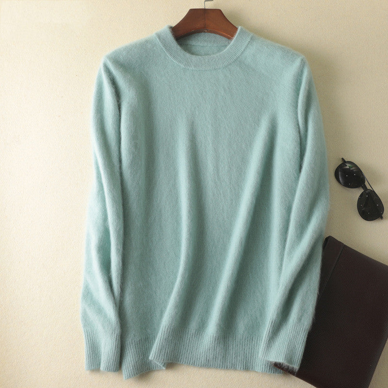Autumn And Winter New Cashmere Men's Round Neck Loose Thick Mink Sweater