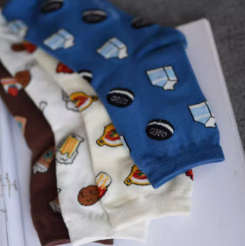 Illustration Of Cookies, Food Patterns, Blue Socks, Children