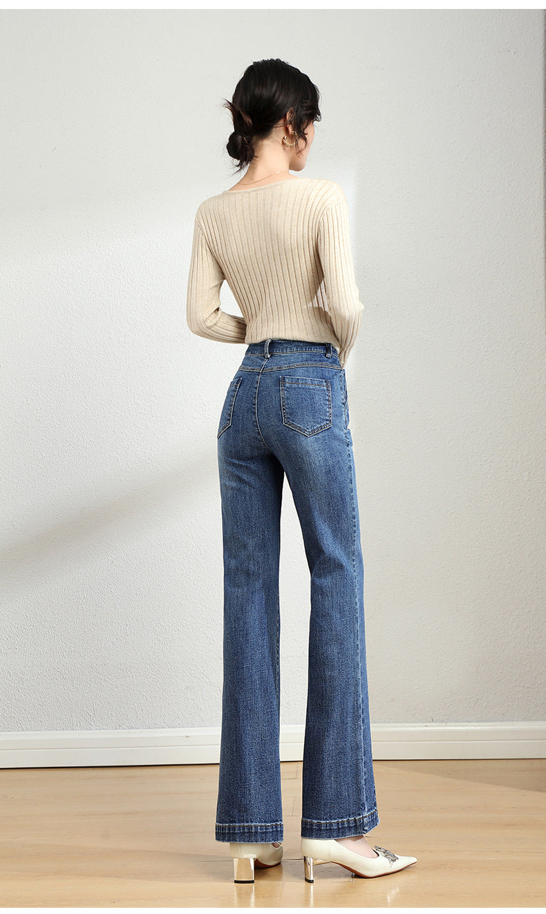 Spring Loose Casual High Waist Thin Raw Edge Trousers