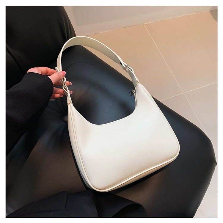 French Handheld All-match White Bag