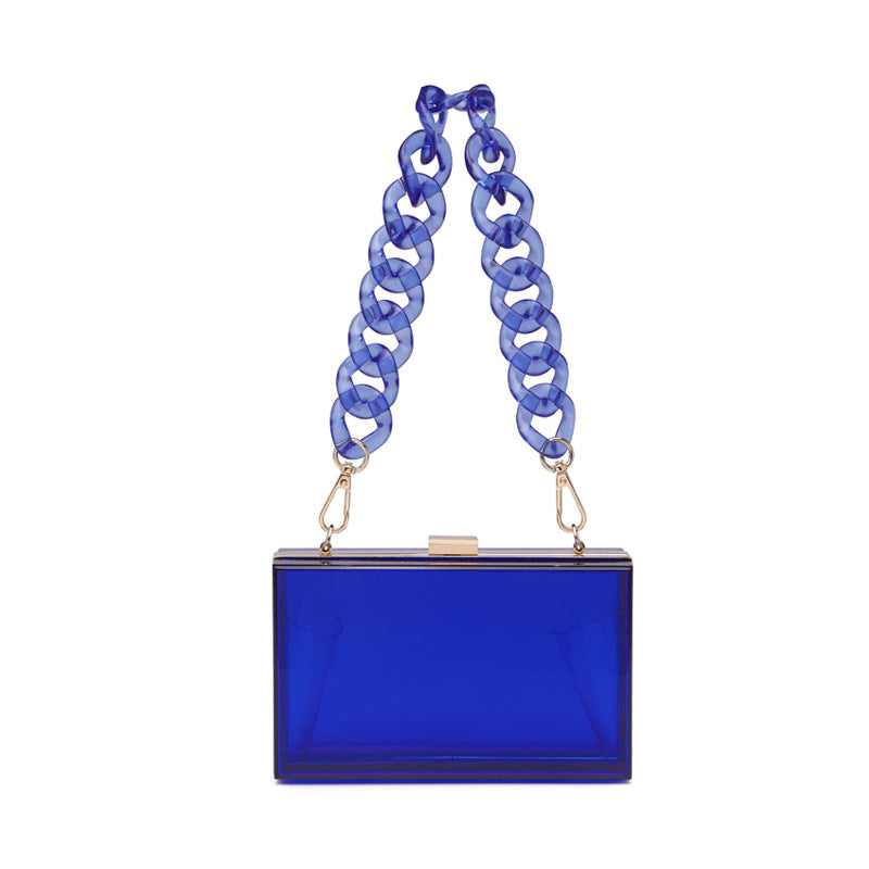 Transparent One-shoulder Messenger Mini Square Bag  Acrylic
