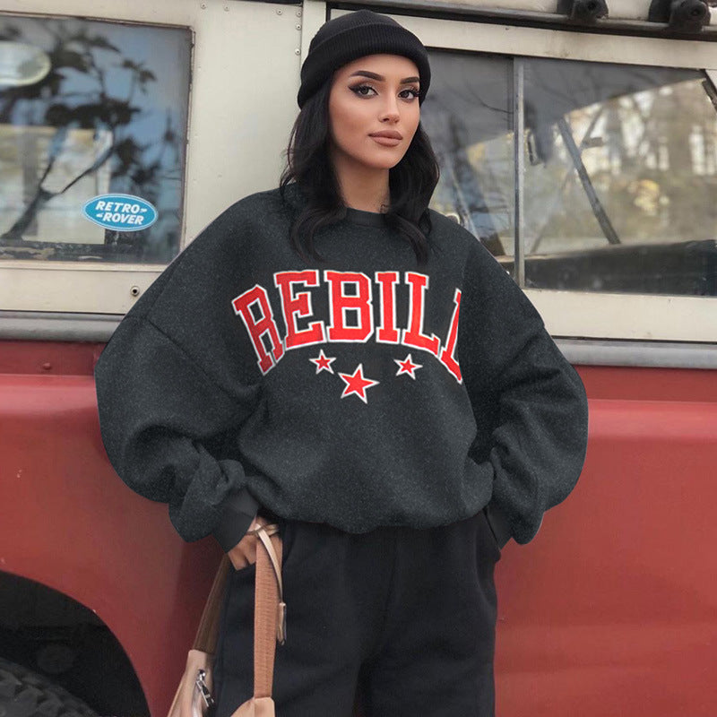 Dame Casual Mode Print Alsidig Langærmet Sweatshirt