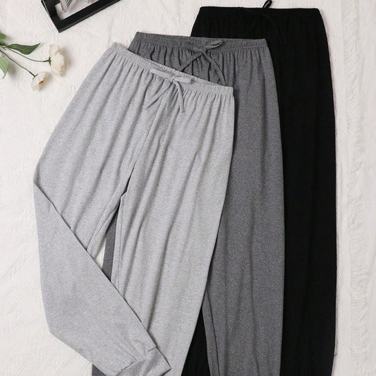 Dame Komfortable Ensfarvede Retro Casual Ankelkorte Bukser