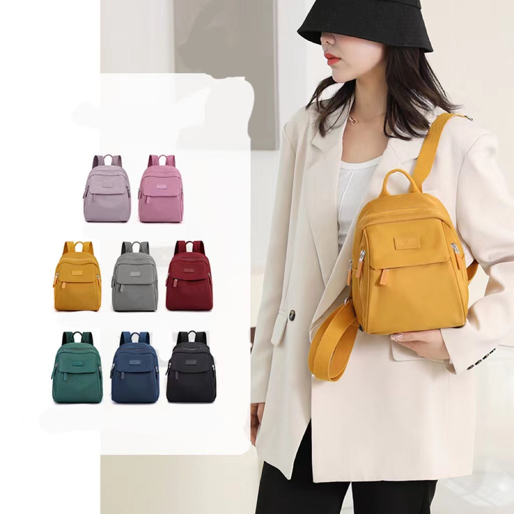 Anti-splash Nylon Cloth Bag Backpack Student Schoolbag Ladies