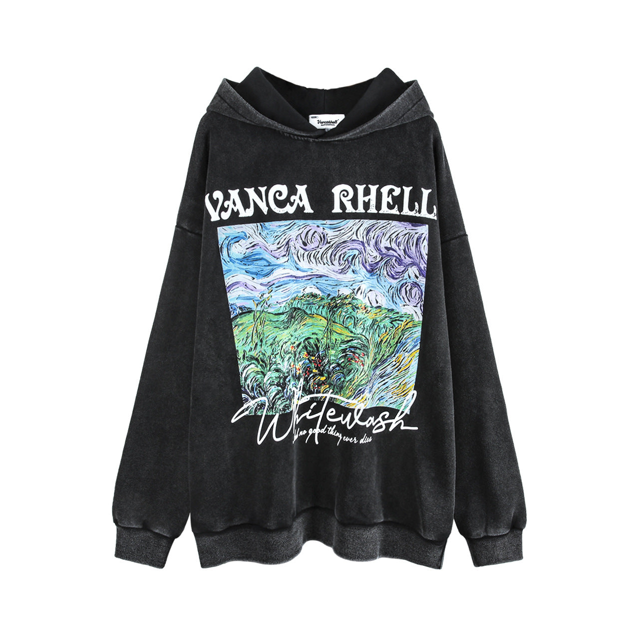 American Retro Street Dark Style Oil Painting Hooded Sweater