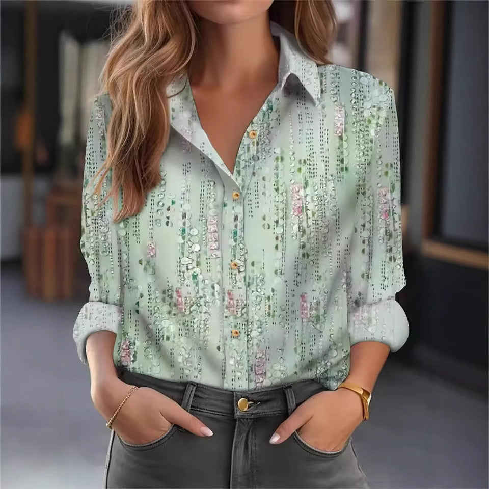 Fashionable Casual Long-sleeve Womens Blouse Versatile And Loose-fitting