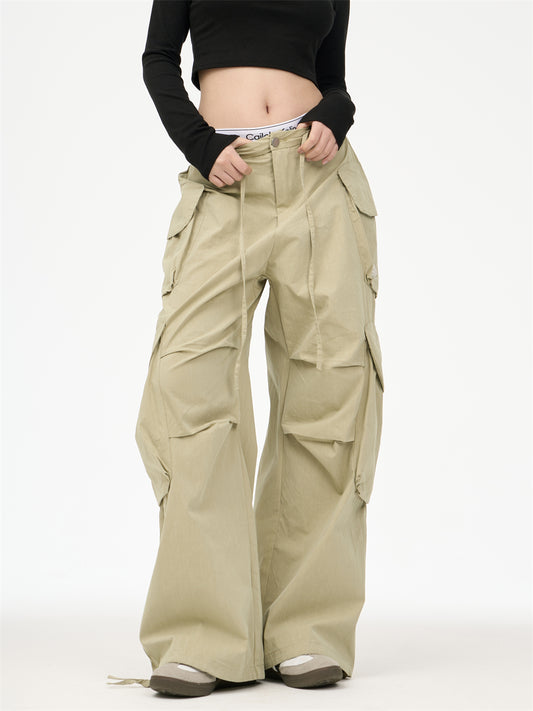 Amerikanske Multi-lomme Wide-leg Overalls