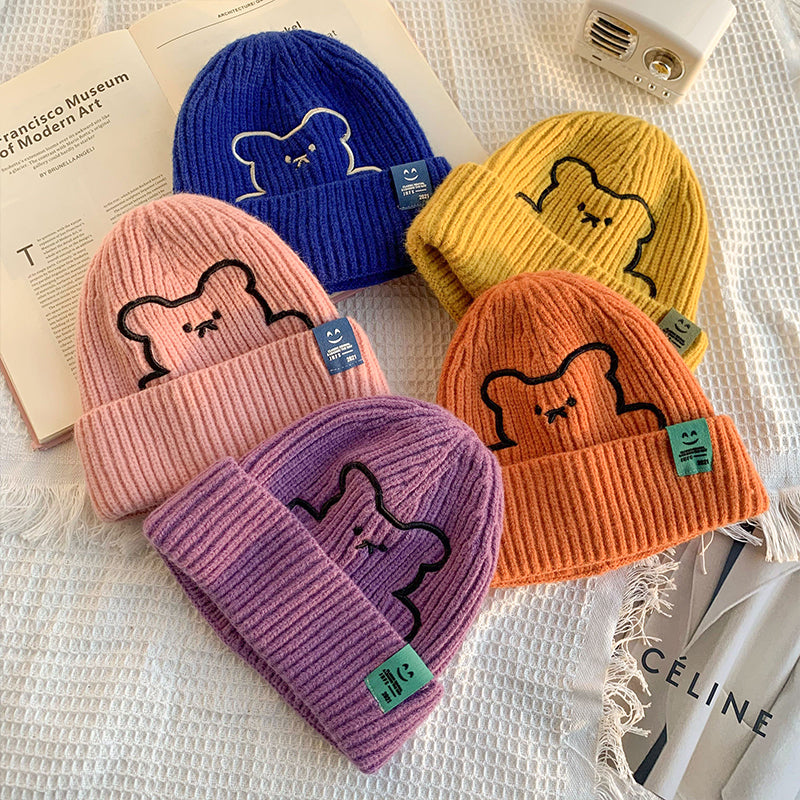 Women's Bear Pattern Knit Jacquard Beanie