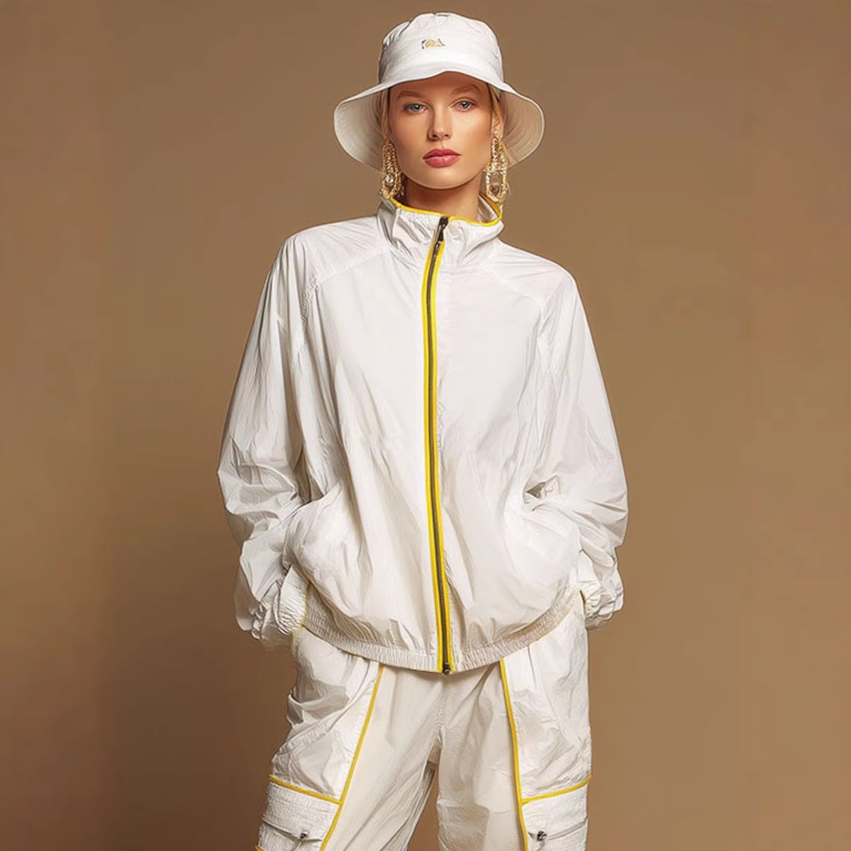 Loose-fitting Jacket Short And Long Skirt Set With Liningtwo-piece Set