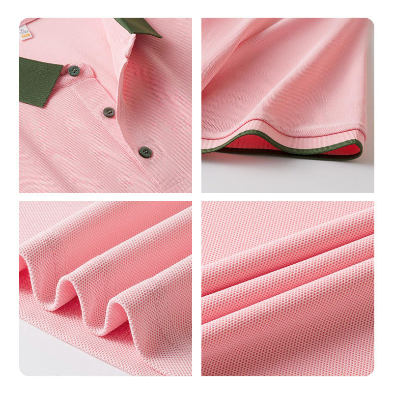 Contrast Color Lapels Polo Shirt