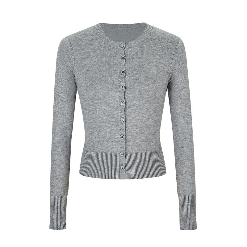 Women's Autumn Hot Girl Short Thin Coat Long-sleeved Sweater
