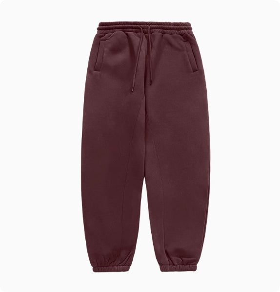 Fleece-lined Thick Hooded Solid Color Hoodie Suit