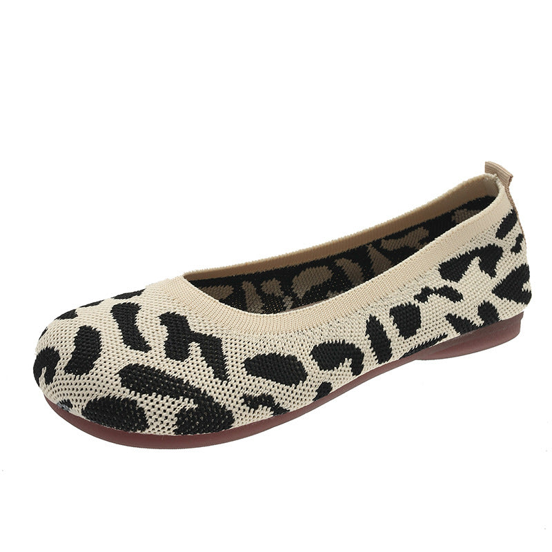 Soft Bottom Pumps Women's Knitted Woven Low-cut Flat Shoes