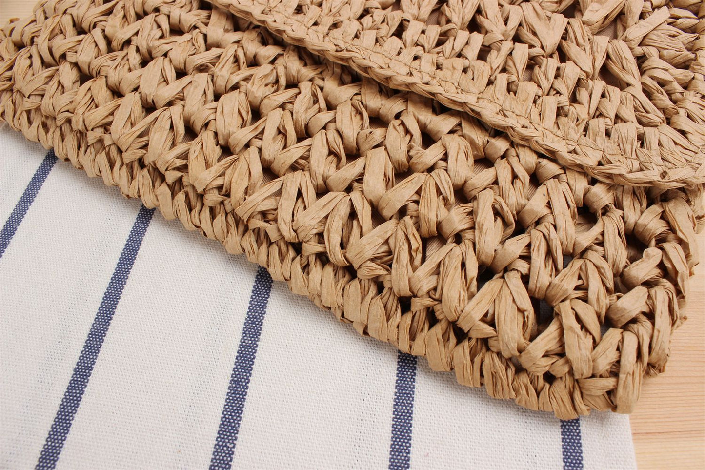 Flip Crossbody Straw Fan Face Flower Woven Bag