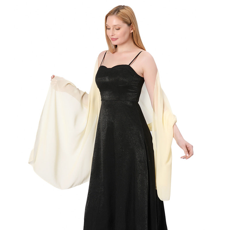 High Quality Solid Color Chiffon Dinner Shawl