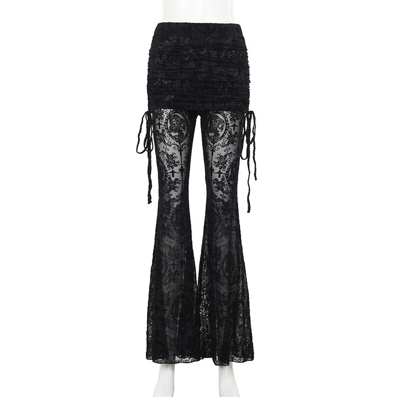 Hot Girl All-match Cross Flocking Culottes For Women