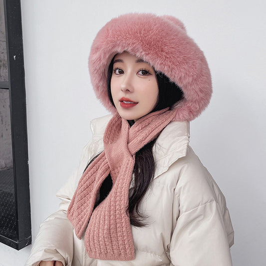 Knitted Women's Cute Plush One Piece Hat