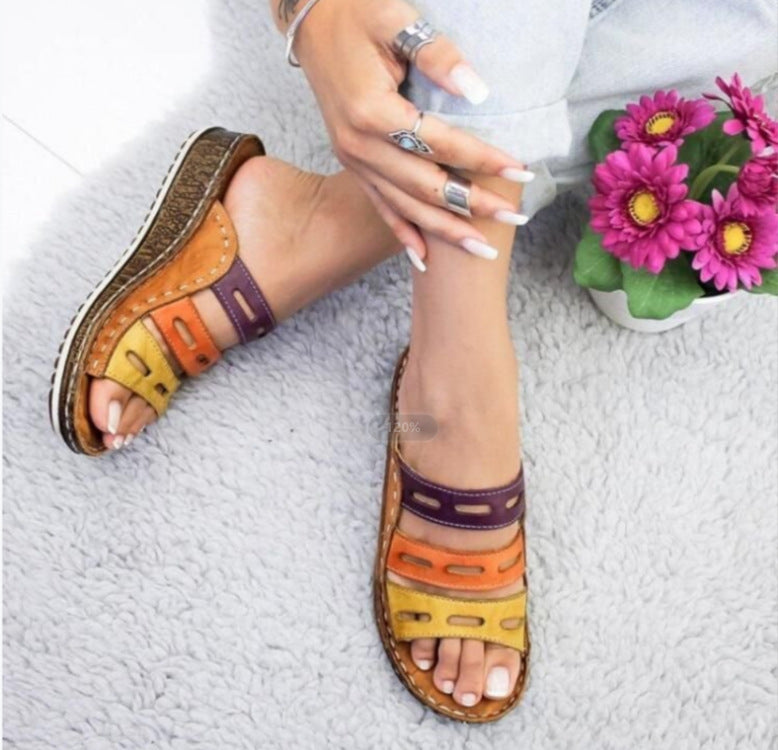 Fashion Casual Set Of Feet Women's Sandals And Slippers