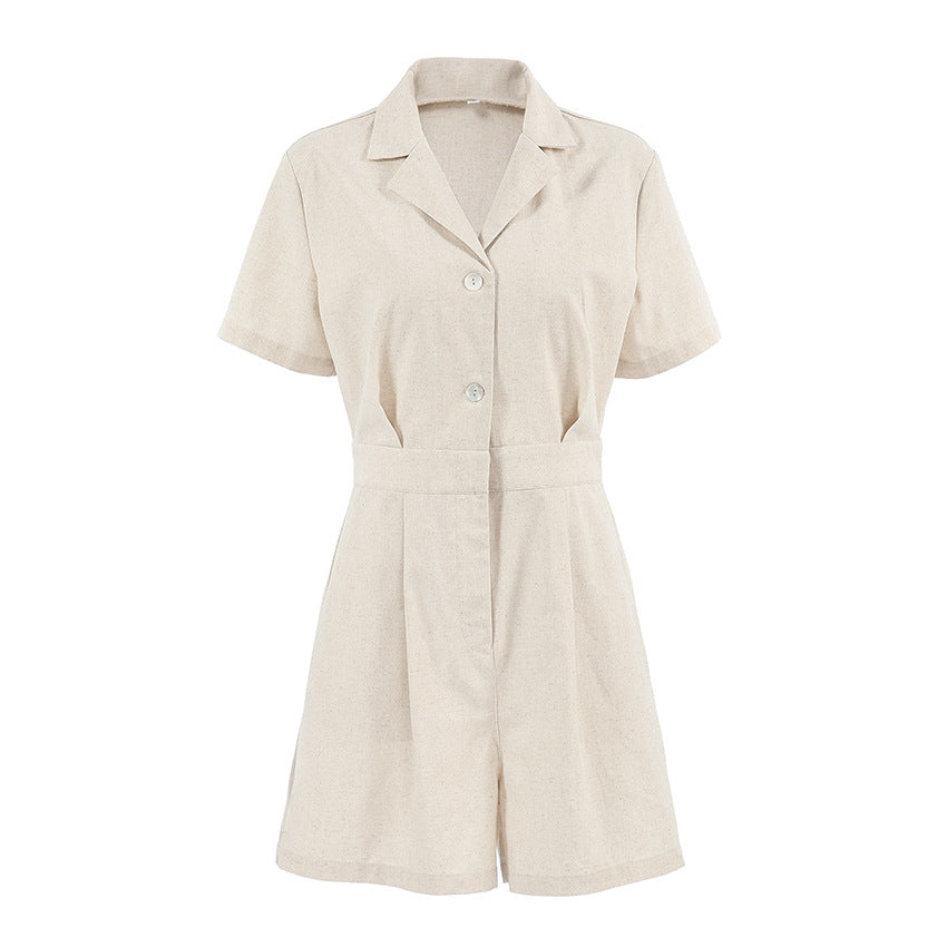 Design Casual All-match Solid Color Jumpsuit