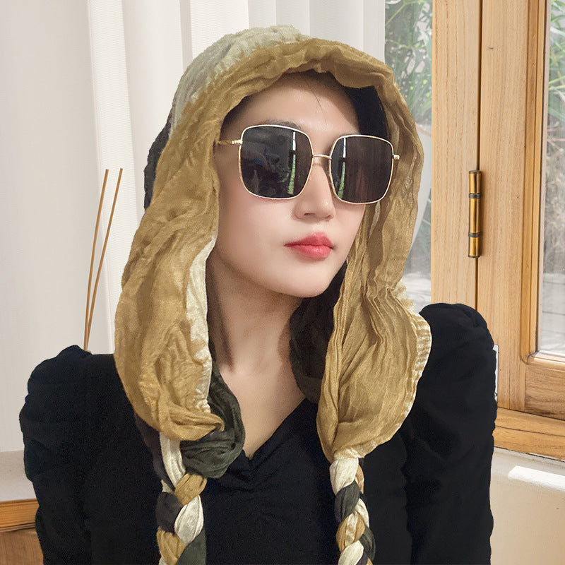 Hand-woven Hair Braid Scarf Girls Fashion Thin Scarf
