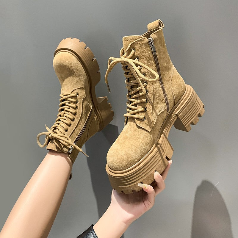 Heightened Muffin Booties British Style Super High Heels