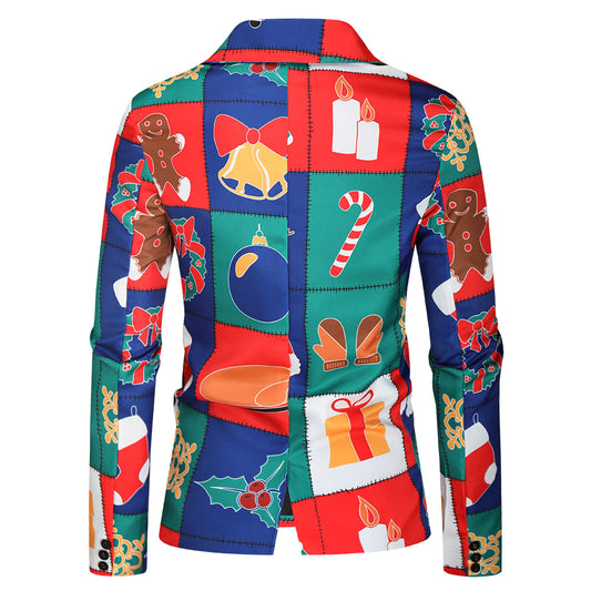 Men's Fashion Casual 3D Fun Printing Blazer