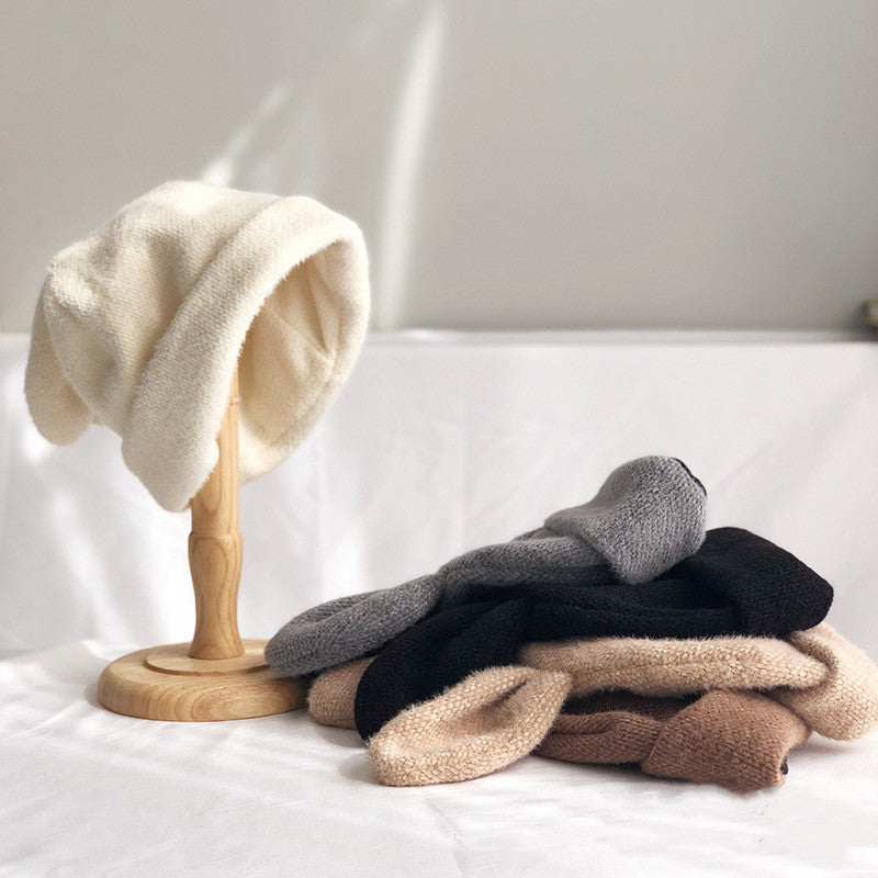 Draping Rabbit Ears Wool Hat