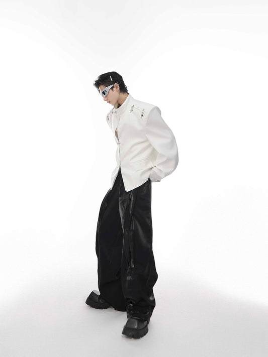 Suit Jacket Half Turtleneck Padded Shoulder