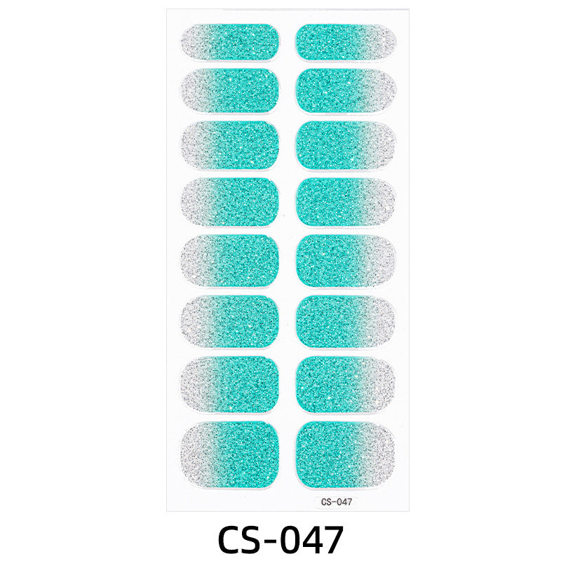 Pure Color Nail Stickers Onion Powder Gradient Manicure