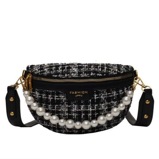 Korean Version Of The Small Bag Female New Trendy Messenger Wild Ins Woolen Cloth Jump Di Wild Chest Bag Girl Waist Bag Female