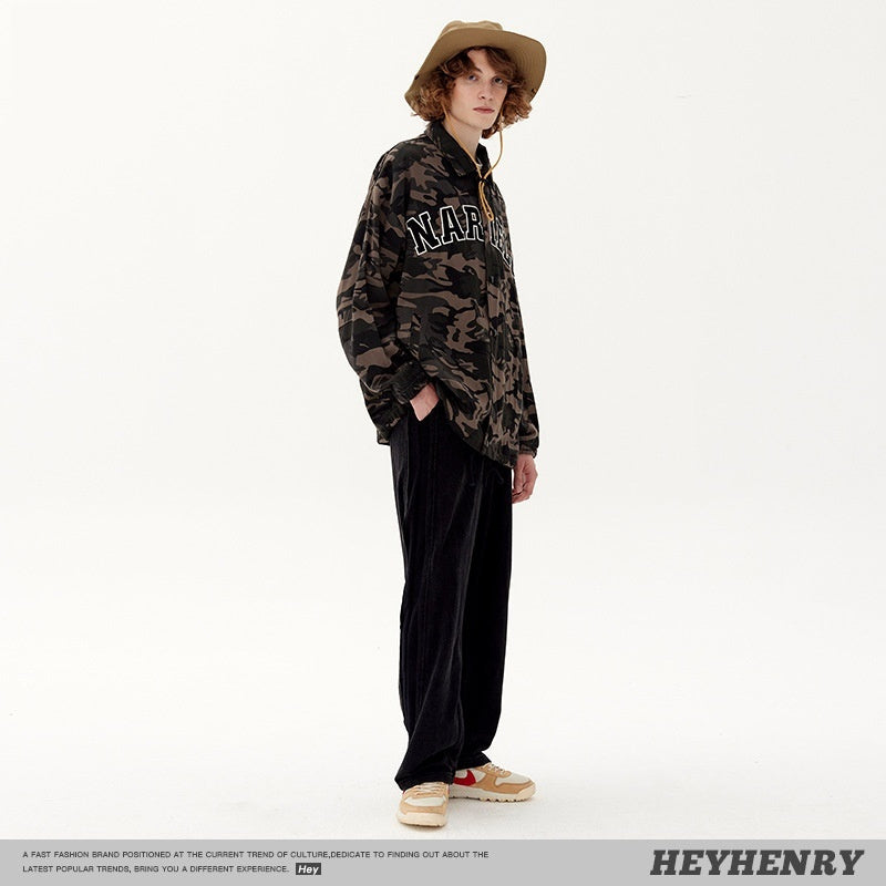 Outdoor Loose American Jacket Autumn Winter Japanese Couple Bf Drawstring Coat Men