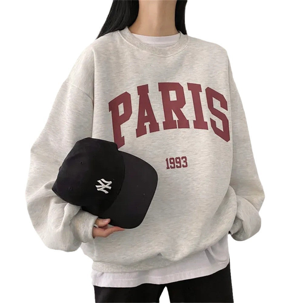 Skjorte Fleece Trykt Langærmet Bogstav Sweater