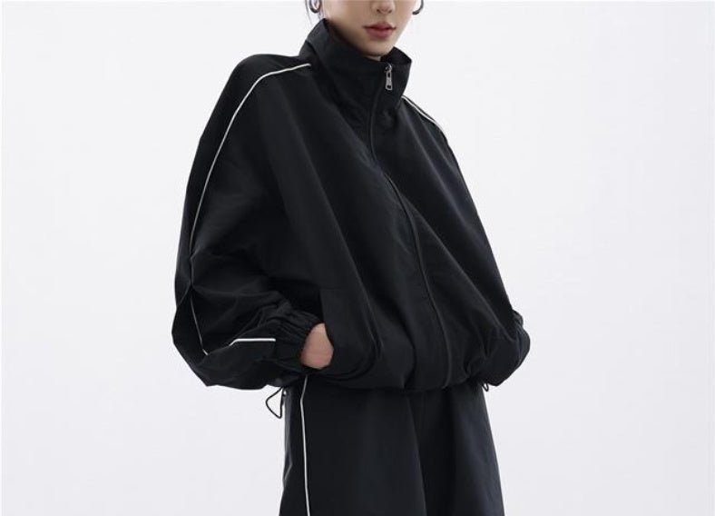 Women's Sports Shell Jacket Cardigan Coat Wide Leg Pants
