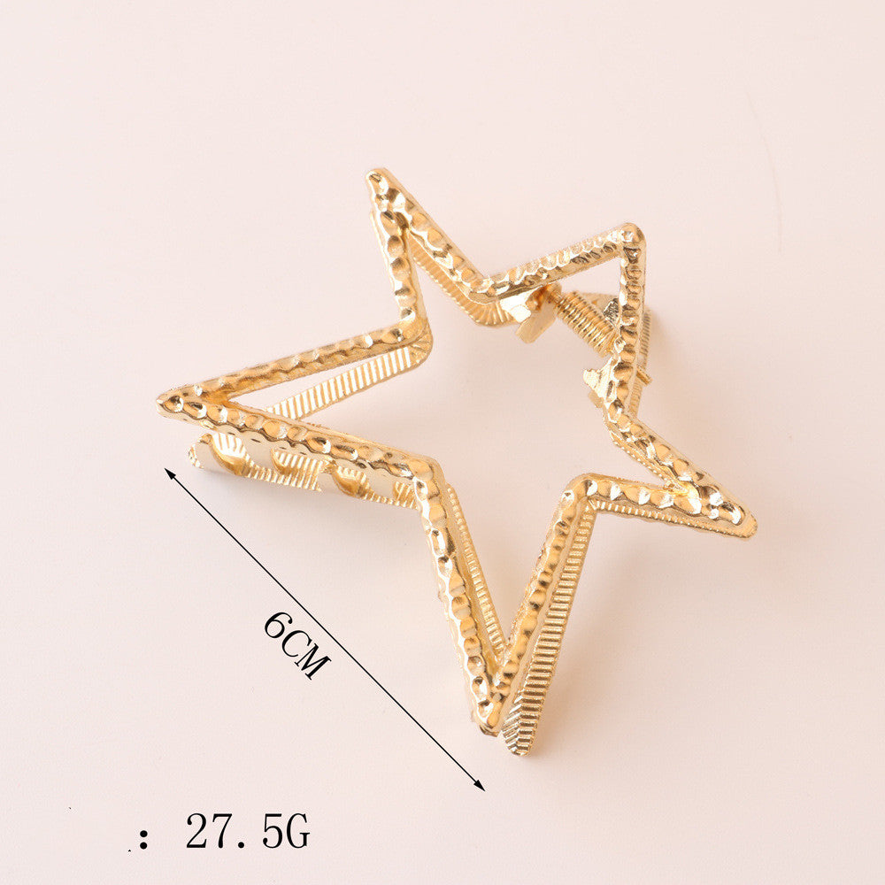 Korean Netflix Vintage Hollowed Out Geometric Shark Clip