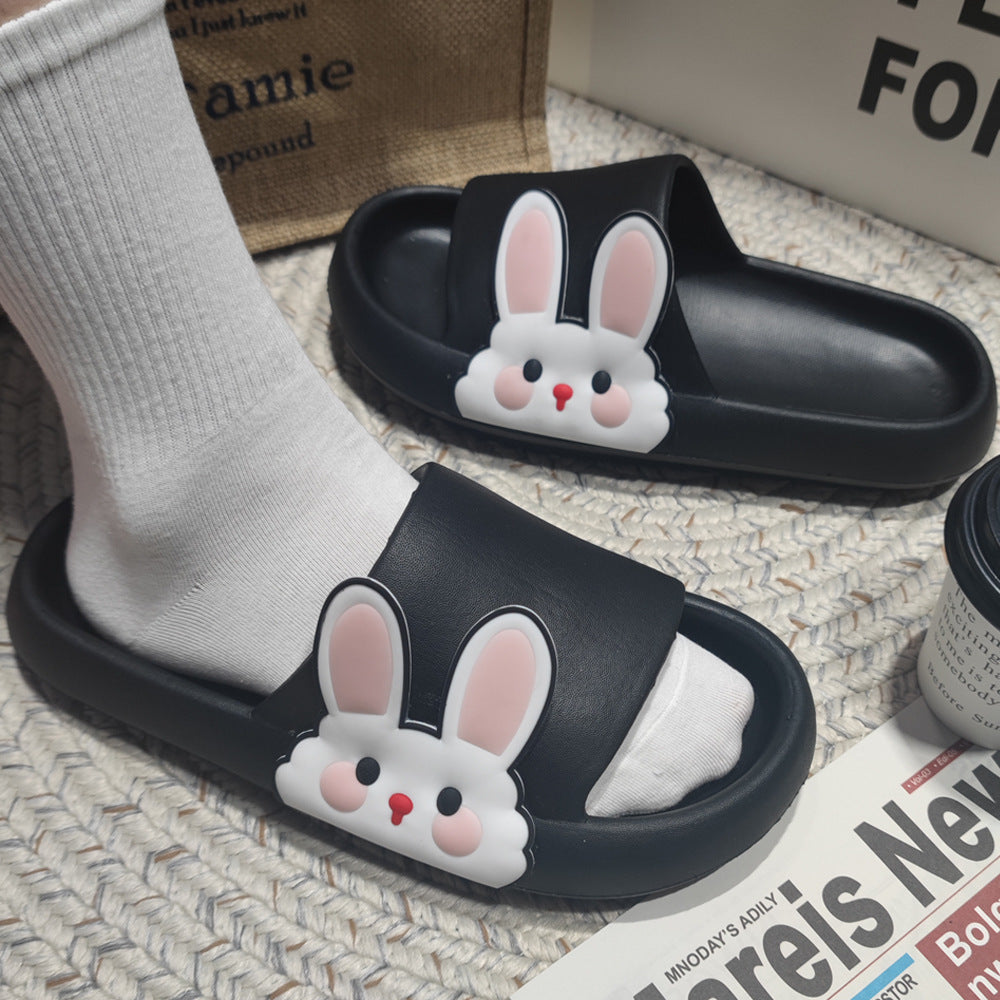 Female Cute Rabbit Girl Heart Ins Wind Soft Bottom Home Sandals