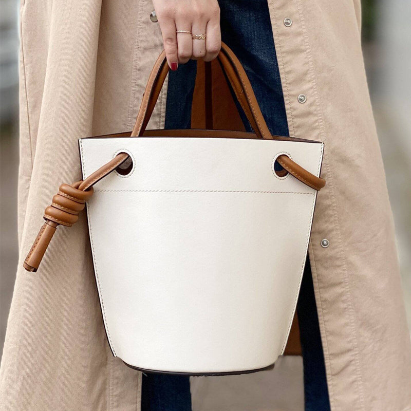 Handbag Simple Personality Knot Portable Senior Sense Bucket Bag Female
