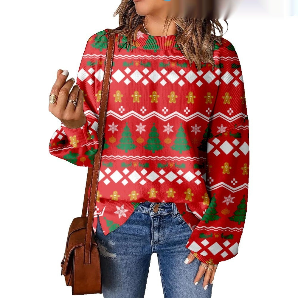 Digitalprint Mønsterskygge Modetrend Rundhalset Sweater 3D