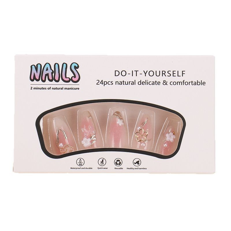 Wear Nail Flower Gilding Nail Tips Gradient